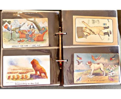 Extensive album of military postcards with a 1914 signalling training manual