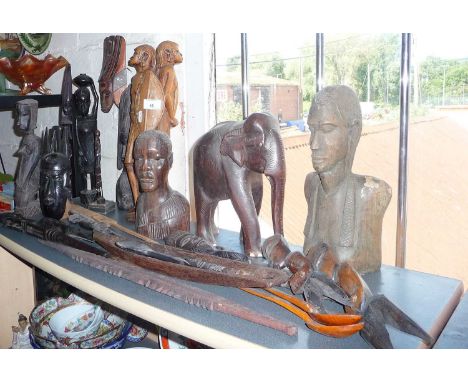 Large collection of carved African figures, etc 