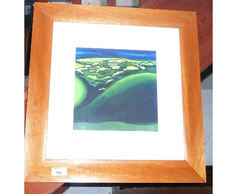 Contemporary abstract landscape coloured print 52/520 signed in pencil