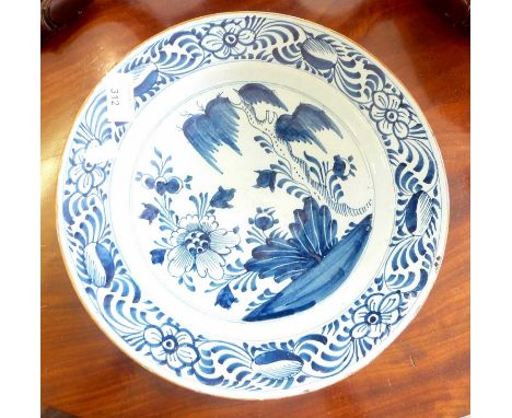 19thc Dutch Delft charger 12" diameter 