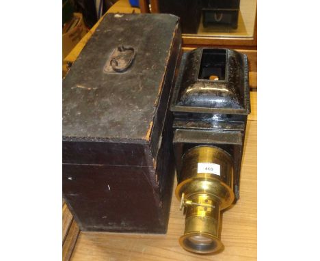 Victorian magic lantern in a wooden box