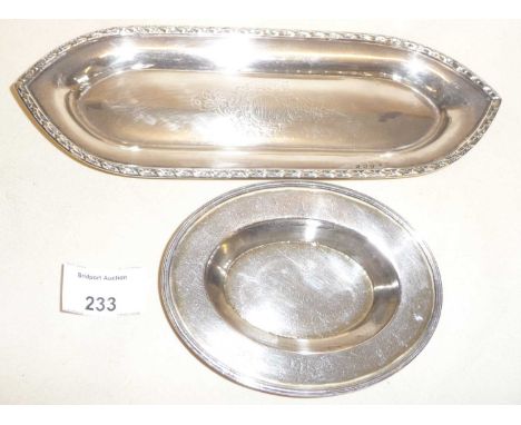 George III oval silver pin tray 1794 London maker, William Abdy III and a similar dish, Birmingham 1925, 89g