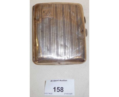 Silver cigarette case, approx 73.6g 