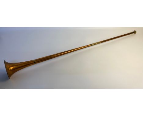 A 20th century brass & copper hunting horn [94cm] 