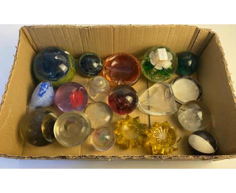 A collection of various paperweights; Caithness &amp; Mdina 