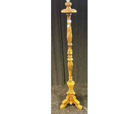 Antique style gold painted standard lamp [135cm] 