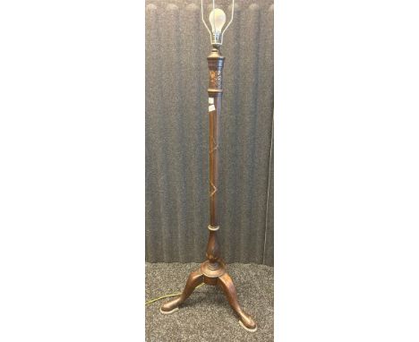 Antique style mahogany standard lamp 