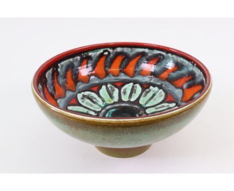 A Poole Pottery 'Delphis' pattern bowl by Carol Cutler, initialled 'CC' to base, 26cm diameter.