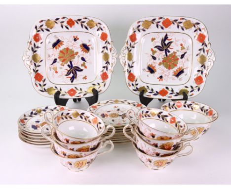 A Royal Crown Derby Imari pattern No. 8687 part tea service, 26 pieces.