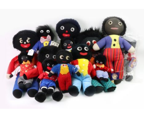 A Chad Valley & Co golliwogg, 45cm, together with twelve other golliwoggs of various age and sizes (13).
