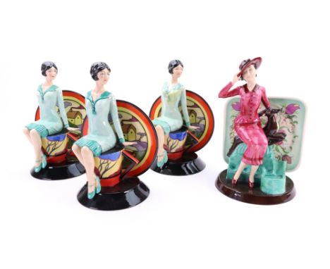 Three Kevin Francis Ceramics figures 'Young Clarice Cliff' No 127, 184 & 185/900, and a Kevin Francis Ceramics 'Susie Cooper 