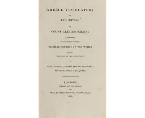 Palma di Cesnola, Alerino, Count Greece Vindicated, in two letters... to which are added... Critical Remarks on the Works rec