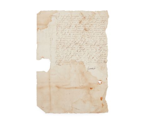 James VI of Scotland (later James I &amp; VI of Scotland, England &amp; Ireland) Letter signed from James VI to the Earl Mari