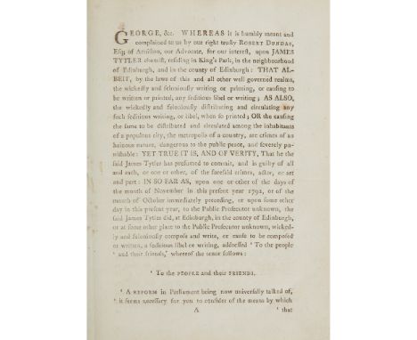 Criminal Prosecutions - Scotland,  Robert Dundas, Lord Advocate 1780-1801 A collection of rare Indictments, comprising: Georg