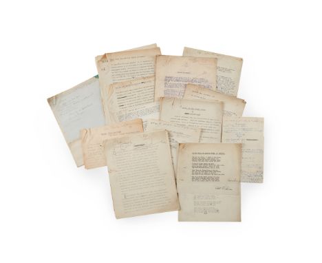 Typescripts A collection of short stories, poetry, plays and articles by various authors a large collection of typescripts, m
