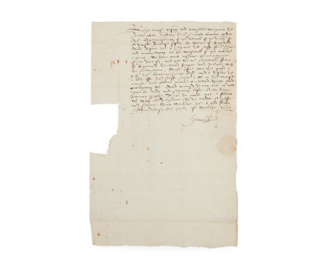 James VI of Scotland (later James I &amp; VI of Scotland, England &amp; Ireland) Letter signed from James VI to the Earl Mari
