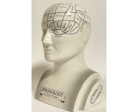 A decorative limited edition S.Sutton ceramic Phrenology head (h- 29.5cm, w- 21.5cm)