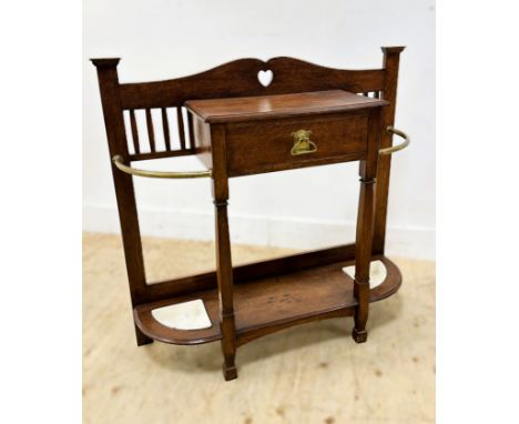 A James Shoolbred &amp; Co., Tottenham Court Road, London, a handsome oak hall stick stand, late 19thc in the Arts &amp; Craf