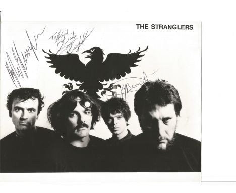 The Stranglers signed 10x8 black and white photo. English rock band who emerged via the punk rock scene. Scoring some 23 UK t