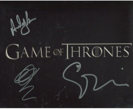 Game of Thrones. 8x10 photo from Game of Thrones signed by three actors who have appeared in the series, Miltos Yerolemou, An