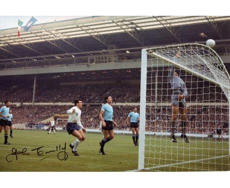 England 1966 World Cup v Uruguay 8x12 inch photo signed by 1966 winner the late John Connelly who played in that match. Good 