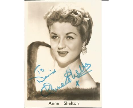 Anne Shelton signed 6x4 black and white photo. 10 November 1923 - 31 July 1994 was a popular English vocalist, who is remembe