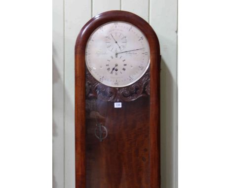 'Exhibition 1851' mahogany regulator longcase clock with circular silver dial signed Taffinder, Rotherham, Class 10, No. 54, 