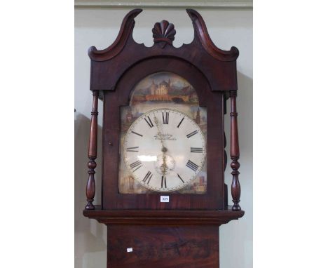 Victorian mahogany and oak 30 hour longcase clock, having painted arch dial signed Humphrey, Barnard Castle, recently renovat