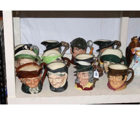 Twelve large Beswick and Royal Doulton character jugs including Pied Piper, Long John Silver.