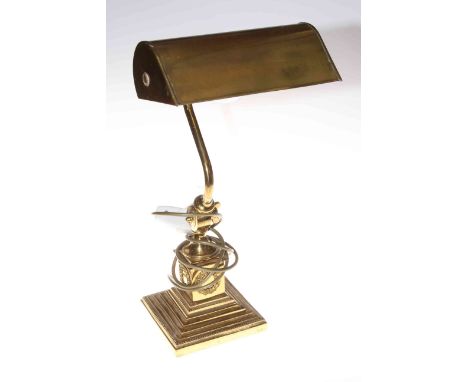 Adjustable brass desk lamp, 43cm.