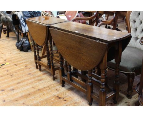 Two oak gate leg tables.