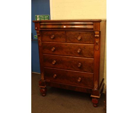 Victorian mahogany scotch chest of six drawers.