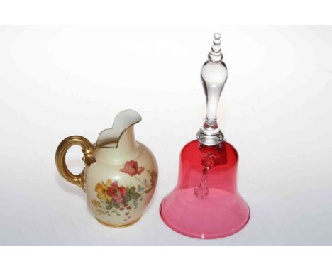 Royal Worcester blush jug and cranberry table bell (2).