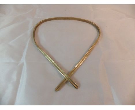 A 9 carat gold link necklace CONDITION REPORTS Approx 37.7g.  Light general wear and scuffs, some slight curling at ends.