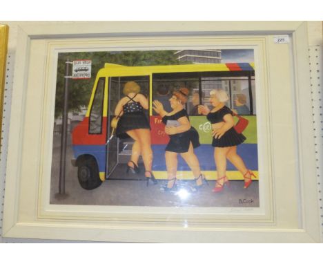 AFTER BERYL COOK "Bus stop", colour print, signed by the artist in pencil lower right 