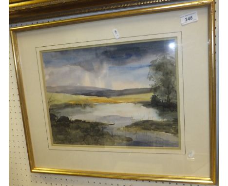 QUINLAN "Light over Triangford Lock", watercolour, signed