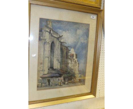 AFTER WILLIAM CALLOW "Architectural scene", colour print