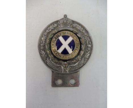 A Royal Scottish Automobile Club RAC Associate Club badge type 4, produced 1930s -1953, chrome plated brass with a superb ena