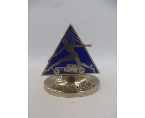 A Scottish Motor Trade Association part enamel menu holder. 