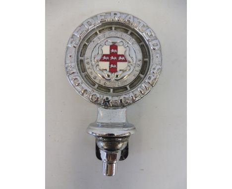 A rare Federated Motor Clubs type 2 car badge with Yorkshire Automobile Club centre, stamped 194.