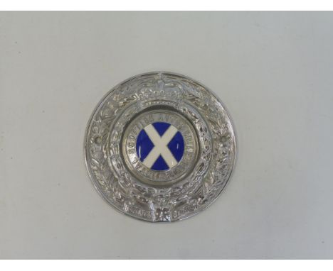 A Royal Scottish Automobile Club RAC Associate Club badge type 7, 1953-1970s, chrome plated brass with a very good enamel cen