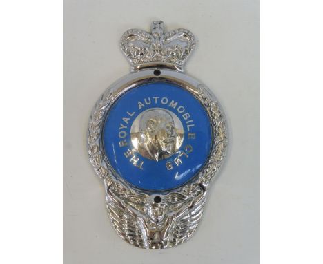 A rare Royal Automobile Club 1953 prototype badge, as featured on the prominant image on page 87 of 'British Car Badges'.