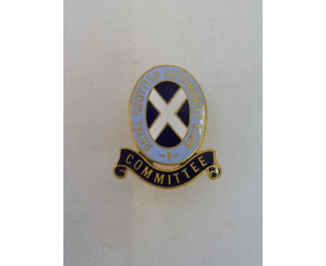 A Royal Scottish Automobile Club 'Committee' enamel lapel badge.