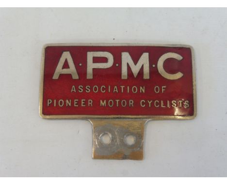 An A.P.M.C (Association of Pioneer Motor Cyclists) enamel badge.