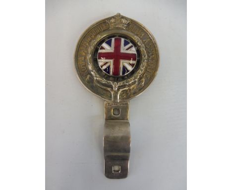 A small Royal Automobile Club Associate badge with good enamel union jack centre, by Elkington &amp; Co bar mounting.