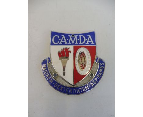 A CAMDA enamel and chrome plated car badge, type 1, 1950s-1960s.