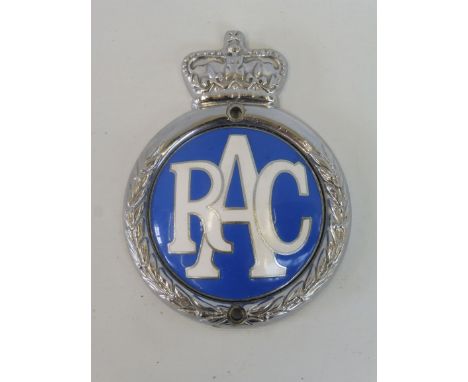 An RAC  Associate car badge type 2, chrome plated brass and enamel, circa 1960-1973, premium edition. 