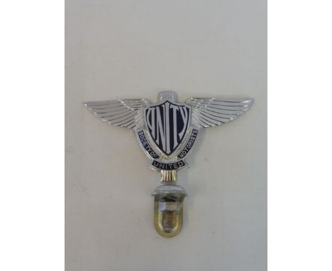 A Society of United Motorists type 1 badge, 1930s, chrome plated and blue enamel, stamped 1108.