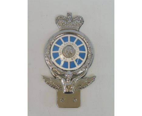 A rare Royal Automobile Club 1953 prototype badge, illustrated on page 87 of 'British Car Badges'.