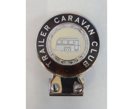 A Trailer Caravan Club chrome plated and enamel badge. 
